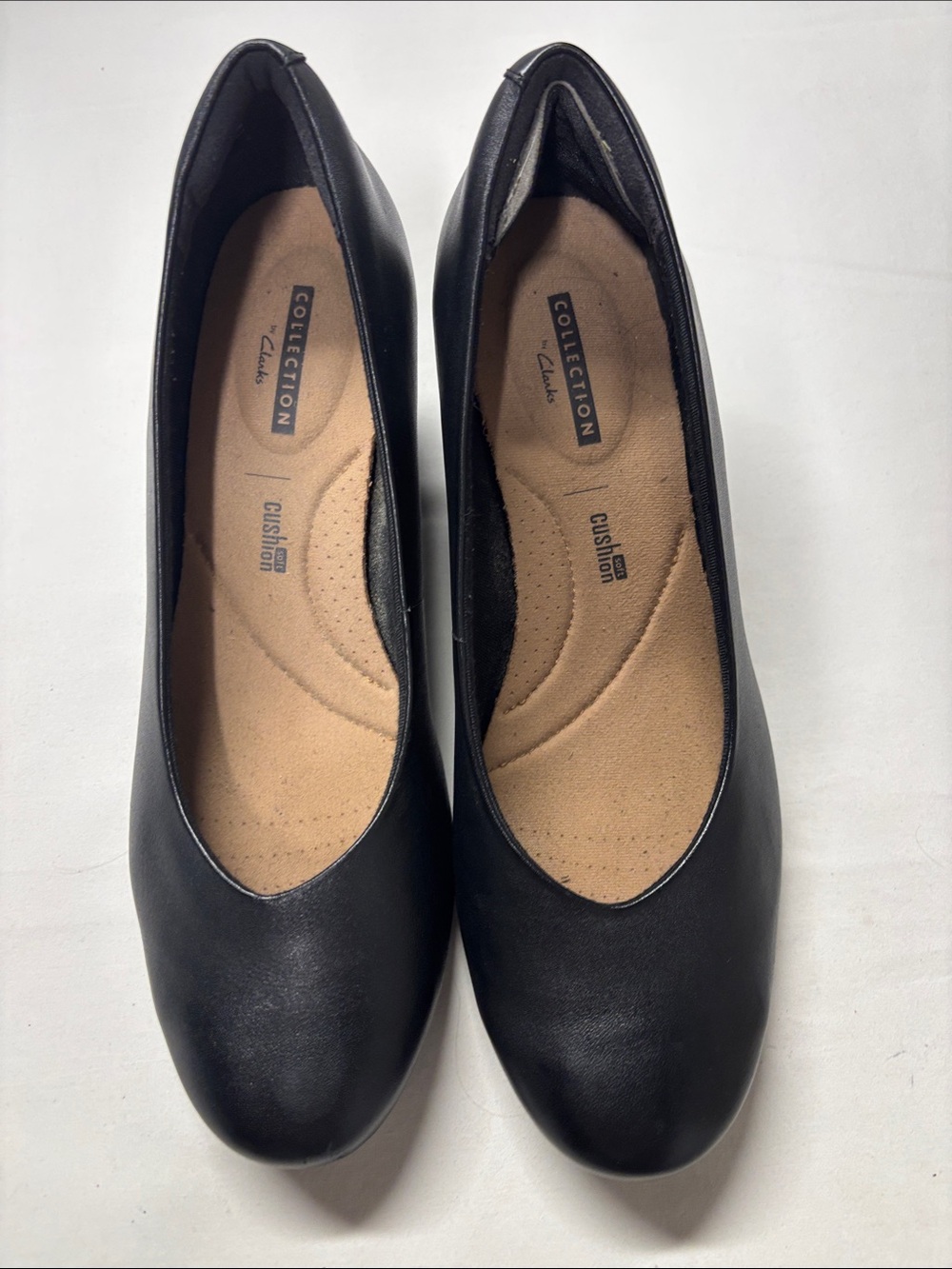 Clarks Black Women's Cushioned Round-Toe Wedge